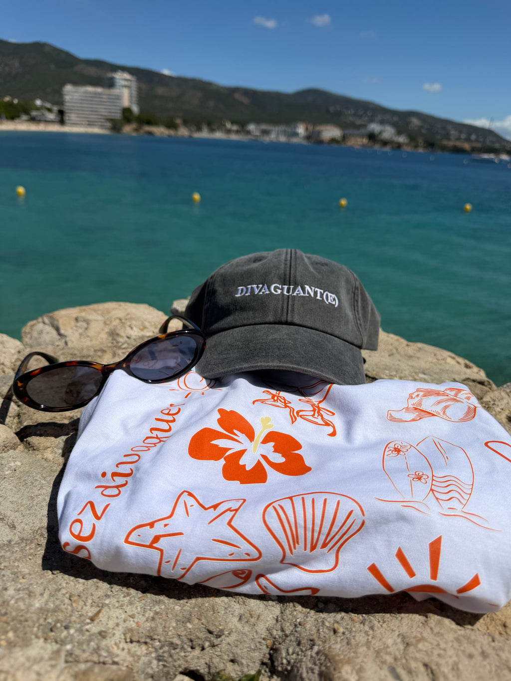 T-shirt manche courte Divaguant(e) Blanc et orange