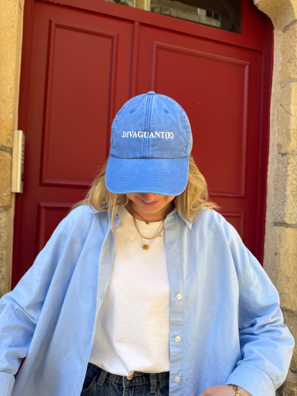 Casquette DIVAGUANT(E) – Broderie signature Bleu